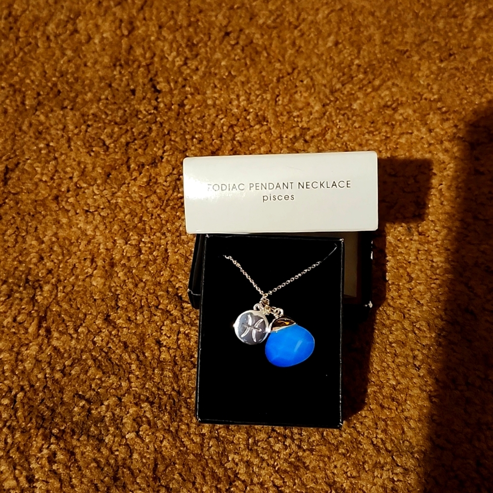 Zodiac pendant necklace, pisces.